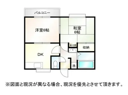 シャロームハイツ(2DK/1階)の間取り写真