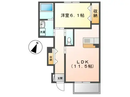 マンダリンヴィルIII(1LDK/1階)の間取り写真