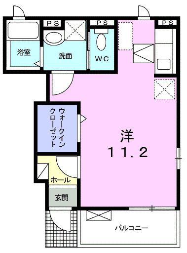 エレガン HIRO(ワンルーム/1階)の間取り写真