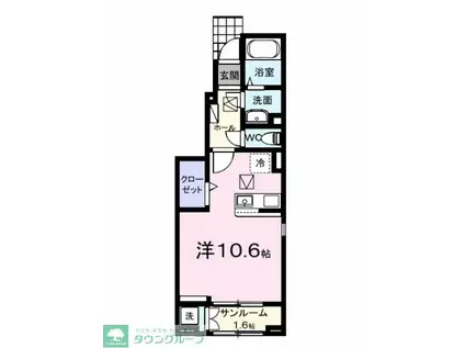 プレミール辻(ワンルーム/1階)の間取り写真