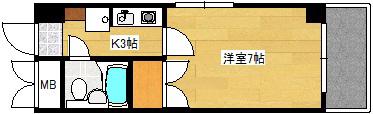中村ビル(1K/3階)の間取り写真