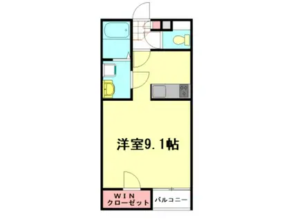 レオネクストユアリトルハイツ(1K/1階)の間取り写真