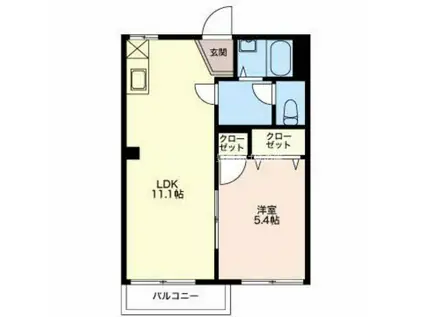 ローズハイツ(1LDK/2階)の間取り写真