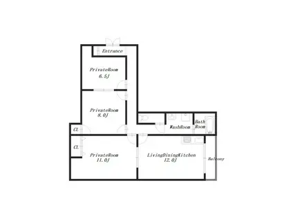 寺戸ハイツ(3LDK/1階)の間取り写真
