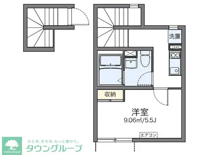 レオネクストスカイゲート羽田(1K/2階)の間取り写真