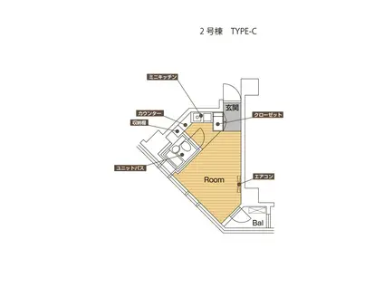 カレッジタウン(ワンルーム/3階)の間取り写真