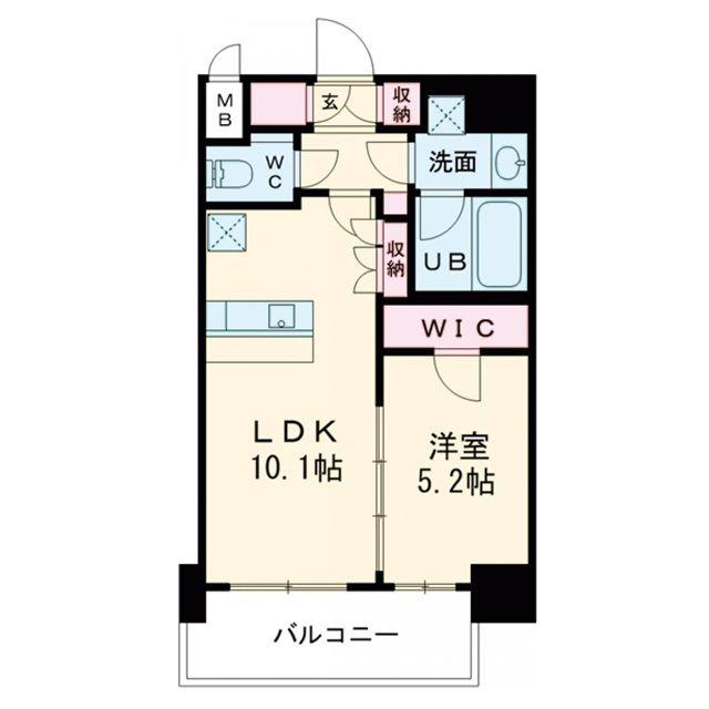 スプランディッド弁天町DUE(1LDK/5階)の間取り写真