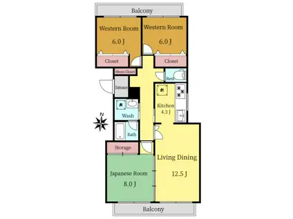 イル ポジターノ(3LDK/2階)の間取り写真