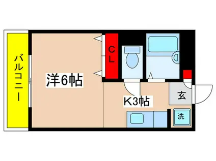 第2百合サロン(1K/1階)の間取り写真