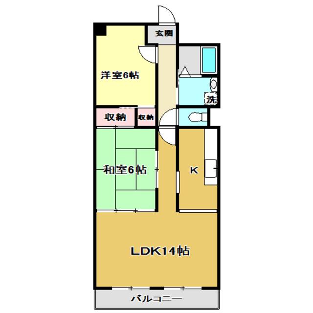 ソフィア大津(2LDK/2階)の間取り写真