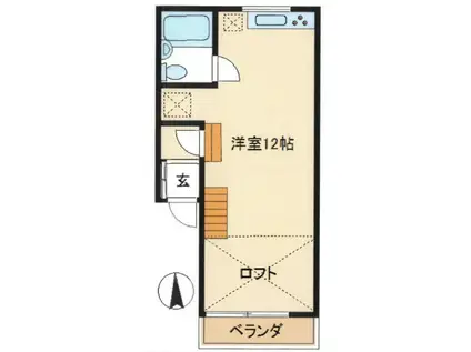 カーサマグノリアII(ワンルーム/1階)の間取り写真