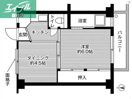 ビレッジハウス真壁2号棟(2K/2階)の間取り写真