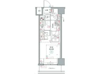 クレヴィスタ横浜関内II(1K/10階)の間取り写真