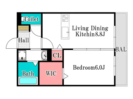 イヴェール(1LDK/1階)の間取り写真