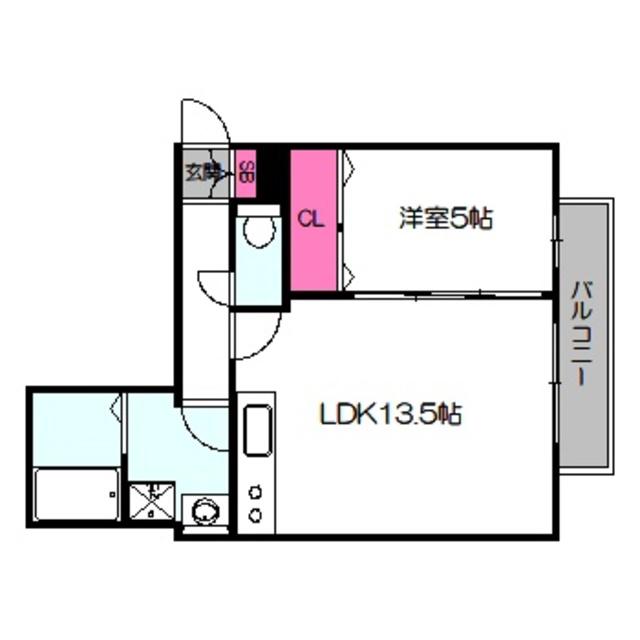 リブレメゾン高殿I(1LDK/2階)の間取り写真