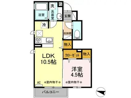 フィオーレ/ルミエール フィオーレ(1LDK/1階)の間取り写真