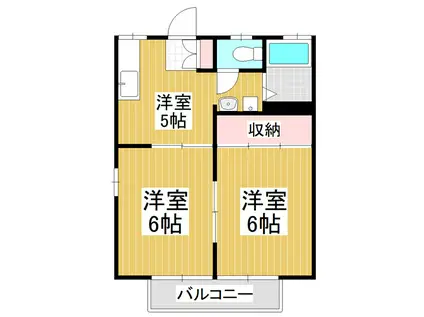 西村ハイツC(2DK/1階)の間取り写真