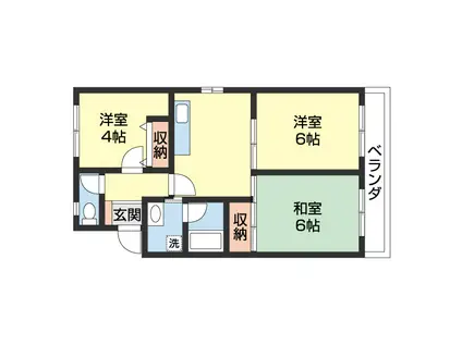 サイカプラザ(3DK/3階)の間取り写真