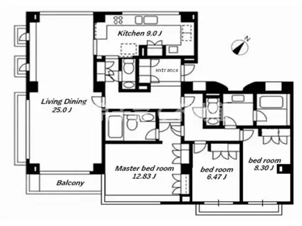 コスモ千石(3LDK/1階)の間取り写真