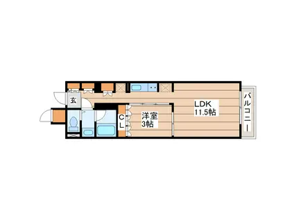 パークアクシス仙台(1LDK/2階)の間取り写真