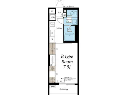 リブリパスチャー(1K/1階)の間取り写真