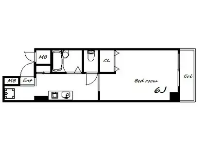 GRANDLIFE須磨(1K/2階)の間取り写真
