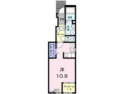 JR東海道本線 穂積駅 徒歩13分 2階建 築2年(ワンルーム/1階)の間取り写真
