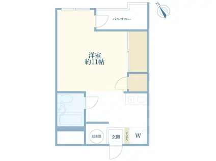 カサビアンカ松涛(ワンルーム/2階)の間取り写真