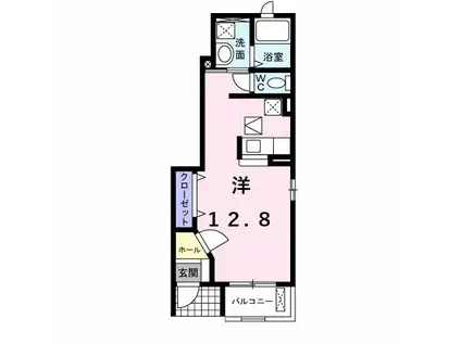 パークサイド 野見山(ワンルーム/1階)の間取り写真