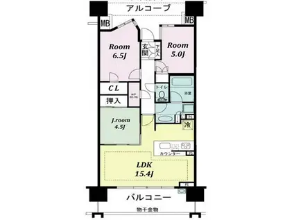 クレヴィアタワー神戸ハーバーランド(3LDK/6階)の間取り写真