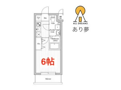 SPコート菊名サウス(1K/2階)の間取り写真