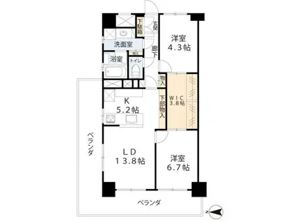 ウィンザーハイム南砂(2SLDK/12階)の間取り写真