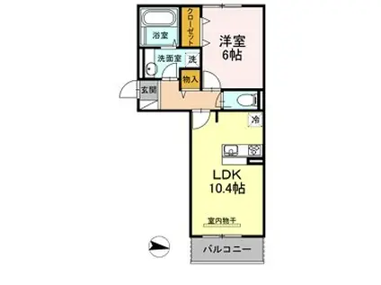 M・K・K下富野(1LDK/2階)の間取り写真