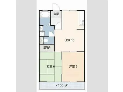 リバティはやの A(2LDK/2階)の間取り写真