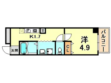 マグノリアパレス(1K/2階)の間取り写真