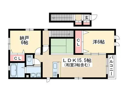 江坂ガーデンヒラノステージC棟(1SLDK/2階)の間取り写真
