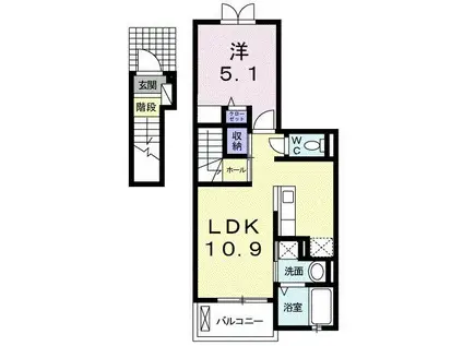 サン ブリーゼ(1LDK/2階)の間取り写真