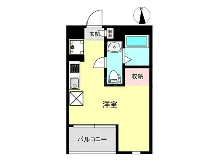 ロータス平和島ウエスト(ワンルーム/4階)の間取り写真