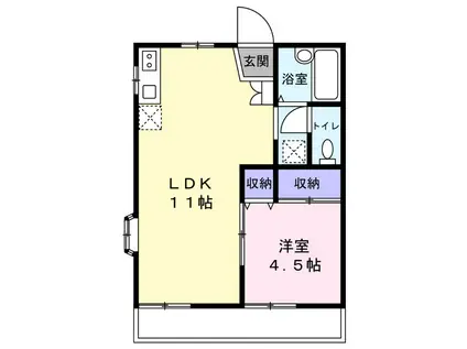 メゾンブランシュ(1LDK/1階)の間取り写真