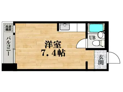 ビューシャルム上本町(ワンルーム/5階)の間取り写真