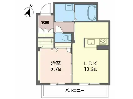 シャーメゾン ヒルズ III棟(1LDK/3階)の間取り写真