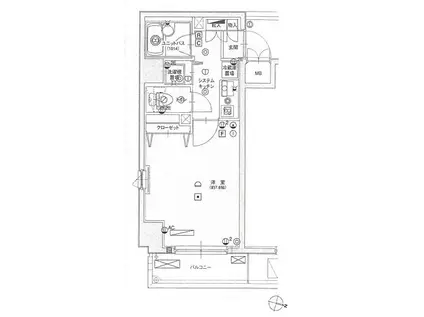 ヴェルステージ板橋本町(1K/8階)の間取り写真