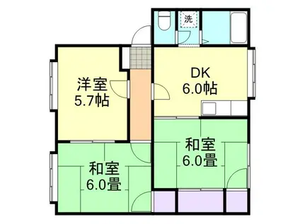 グランドール大山(3DK/1階)の間取り写真