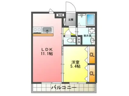 グランフィーネ西宮市I(1LDK/1階)の間取り写真