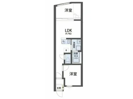 THESIESTA東村山BRICKHAUS(2LDK/3階)の間取り写真