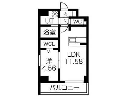 GRANDUKE代官町REVERSO(1LDK/10階)の間取り写真