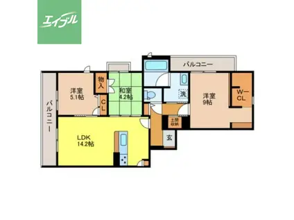 シャーメゾン フォルジュロン(3LDK/3階)の間取り写真