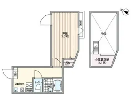 アーバングレイス五反野I(1K/3階)の間取り写真