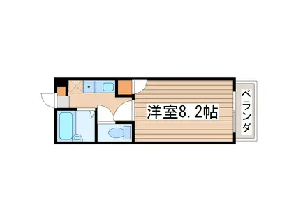 メゾン萩野町(1K/4階)の間取り写真