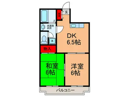 ウィステリア 東田辺(2DK/4階)の間取り写真